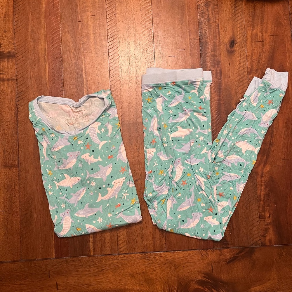 Little Sleepies Aqua Shark Pajama Set - Picture 2 of 4